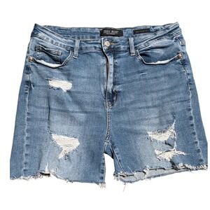 Judy Blue Denim | Boyfriend Distressed Shorts Cotton Spandex Blue Size 32